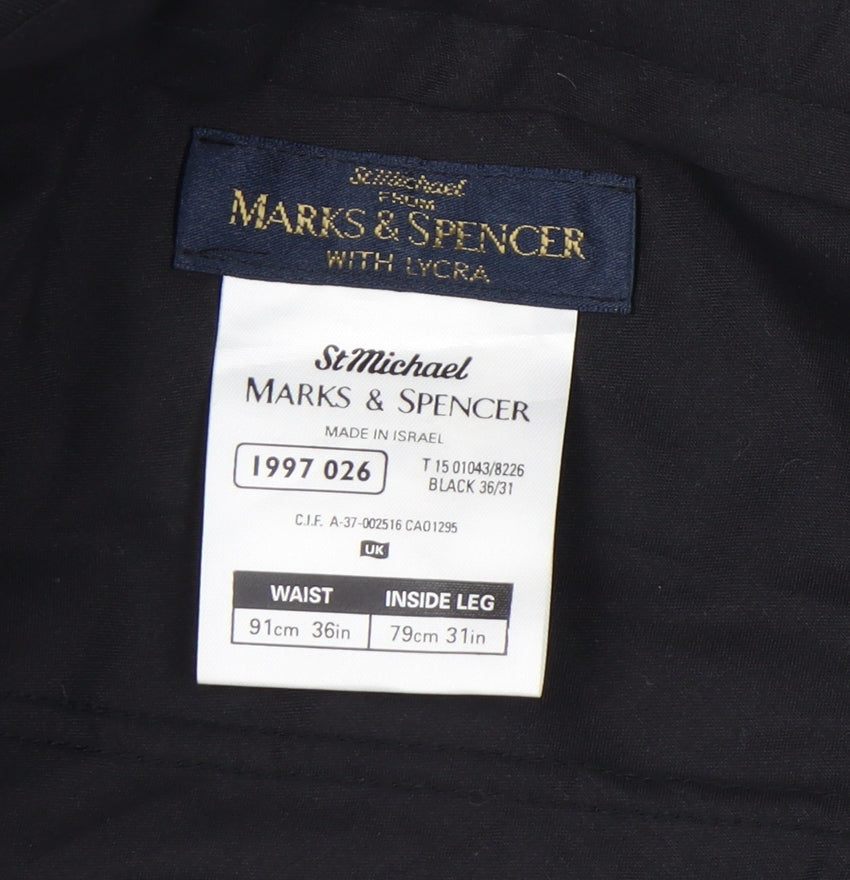 Marks and Spencer Men's Black Dress Pants, Size L