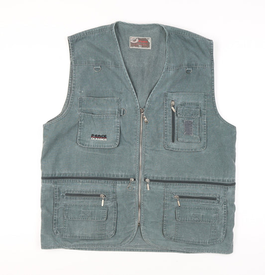 Mens UK Size 2XL Peace Classics Green Basic Jacket