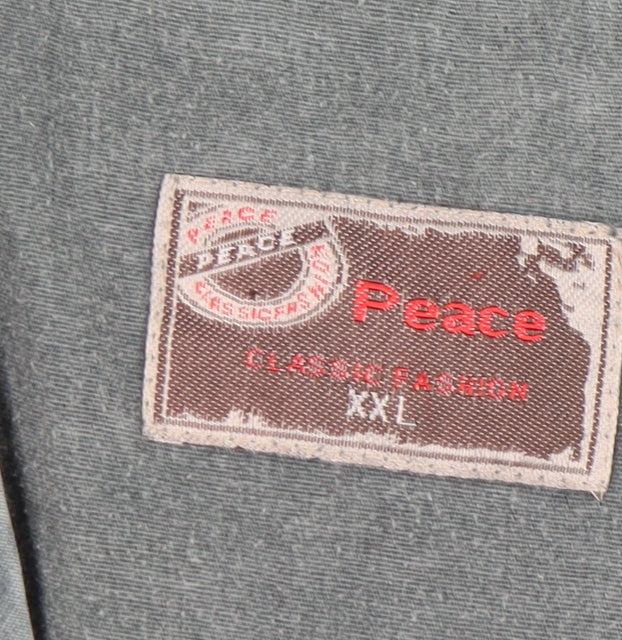 Mens UK Size 2XL Peace Classics Green Basic Jacket