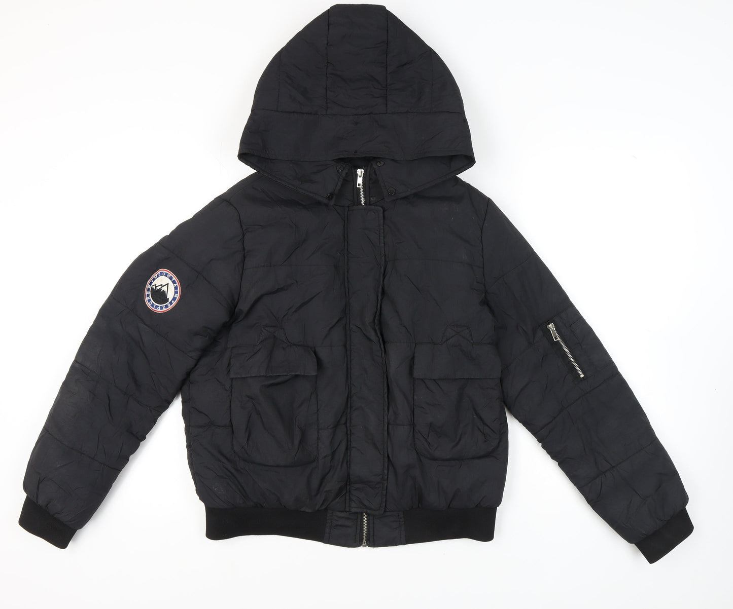 Boohoo Women's Black Tall Puffer Jacket UK 14