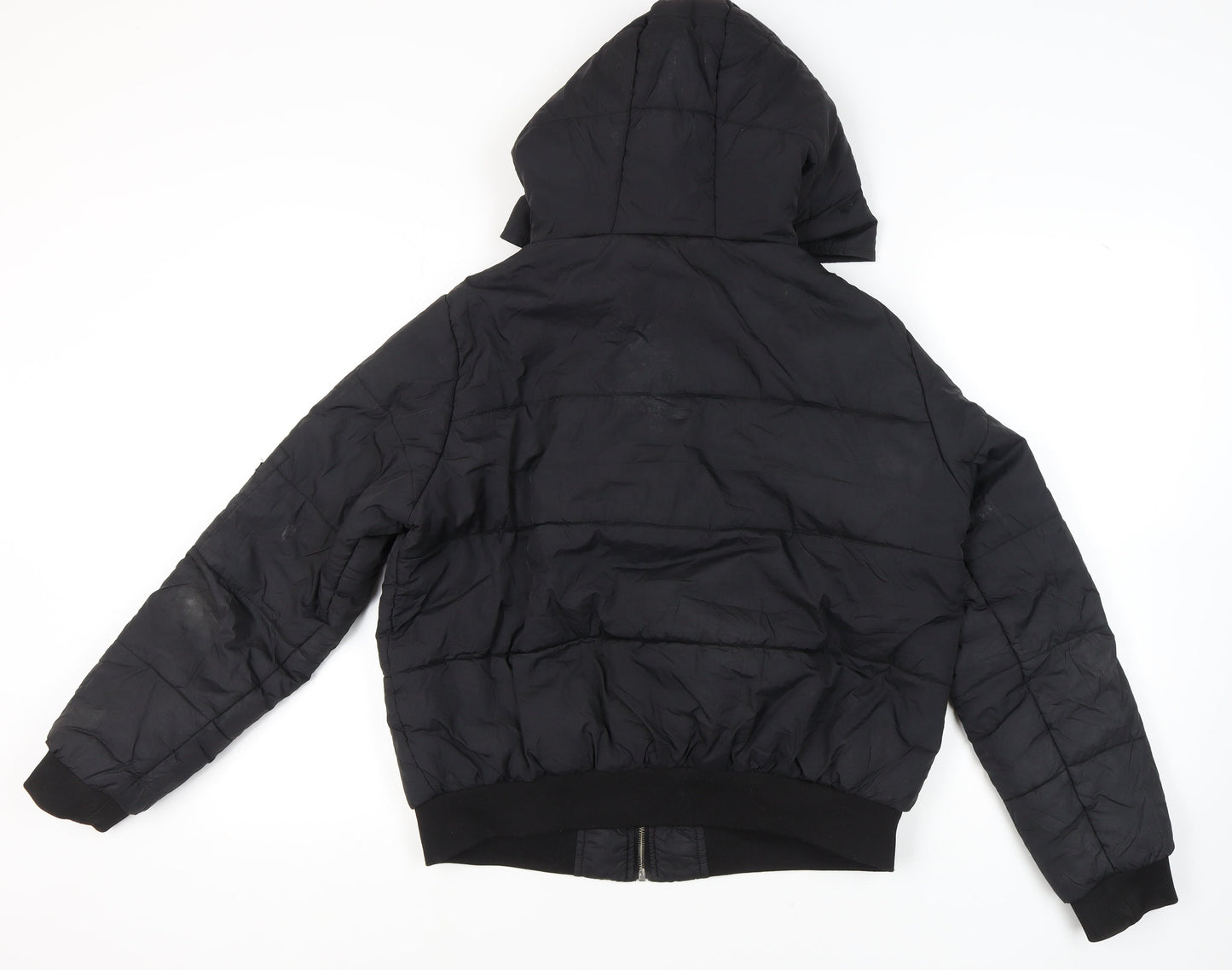 Boohoo Women's Black Tall Puffer Jacket UK 14