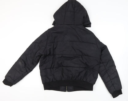 Boohoo Women's Black Tall Puffer Jacket UK 14