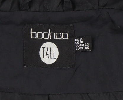 Boohoo Women's Black Tall Puffer Jacket UK 14