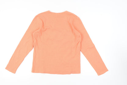 Womens UK Size L Linea Orange Basic T-Shirt