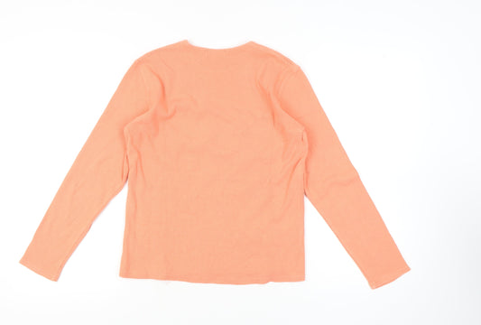 Womens UK Size L Linea Orange Basic T-Shirt