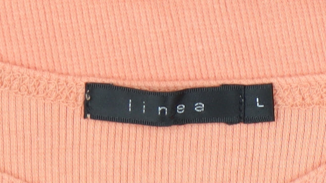 Womens UK Size L Linea Orange Basic T-Shirt