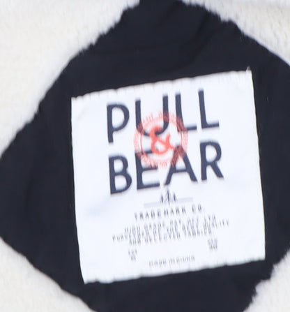 Pull & Bear Women's Black Hooded Parka Jacket M