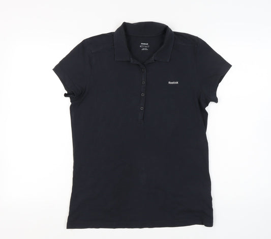 Reebok Women's Black Polo Shirt - Size L - Activewear
