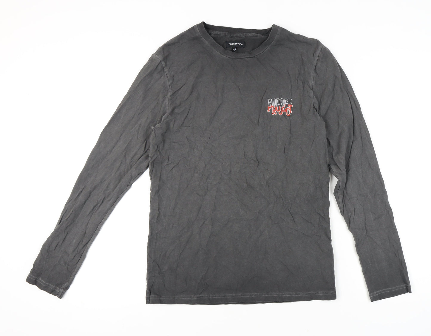 Red Herring Men's Grey Long Sleeve T-Shirt Size S