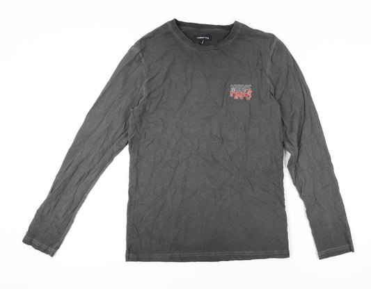 Red Herring Men's Grey Long Sleeve T-Shirt Size S