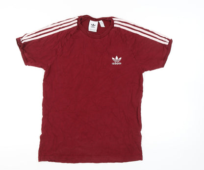 Adidas Men's Red Short Sleeve T-Shirt, Medium
