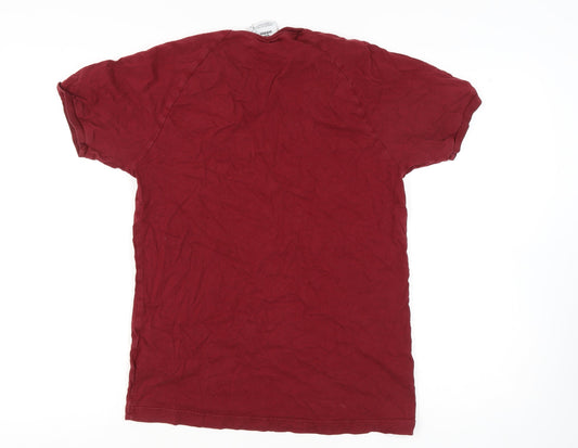 Adidas Men's Red Short Sleeve T-Shirt, Medium