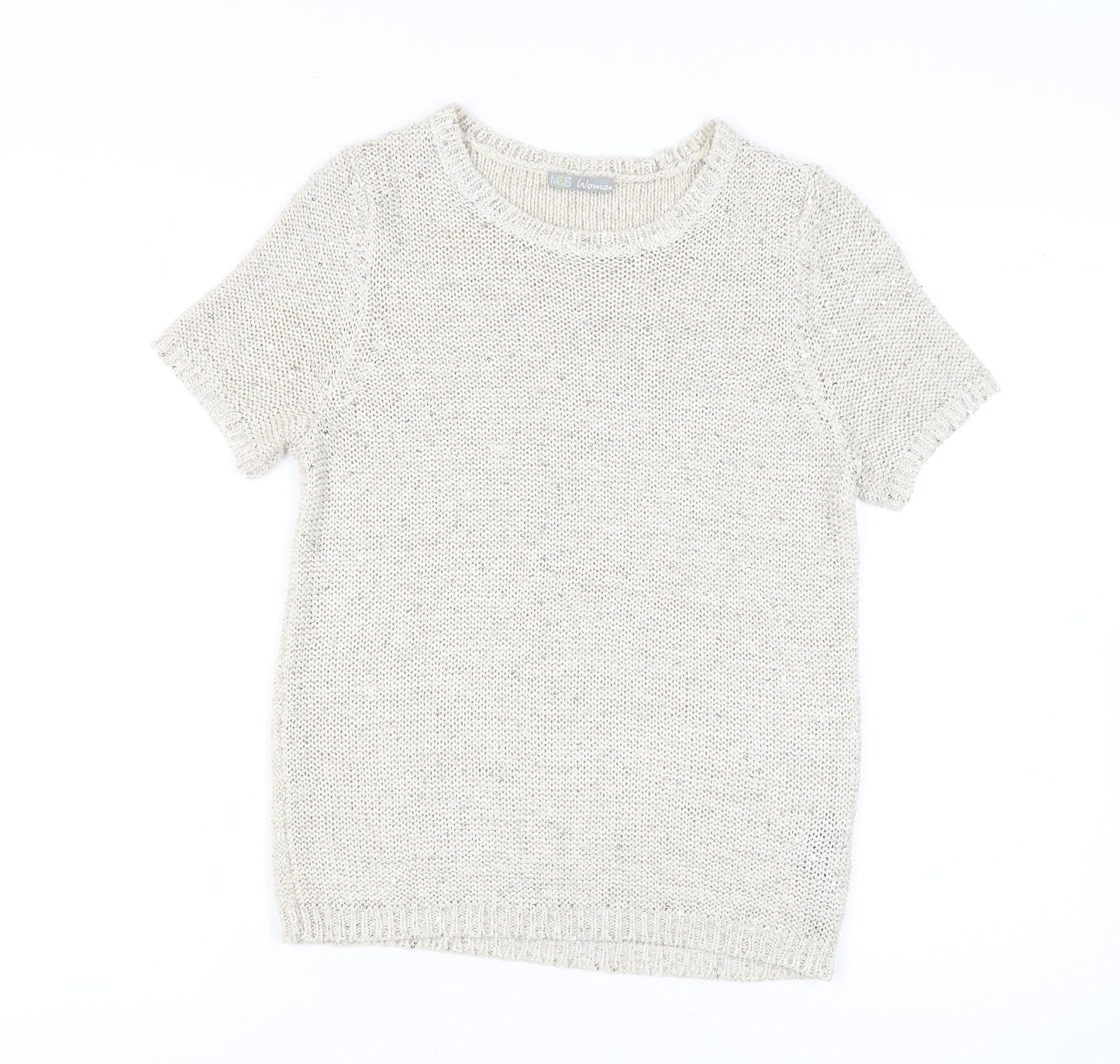 Womens UK Size 14 Marks and Spencer Beige Pullover Jumper