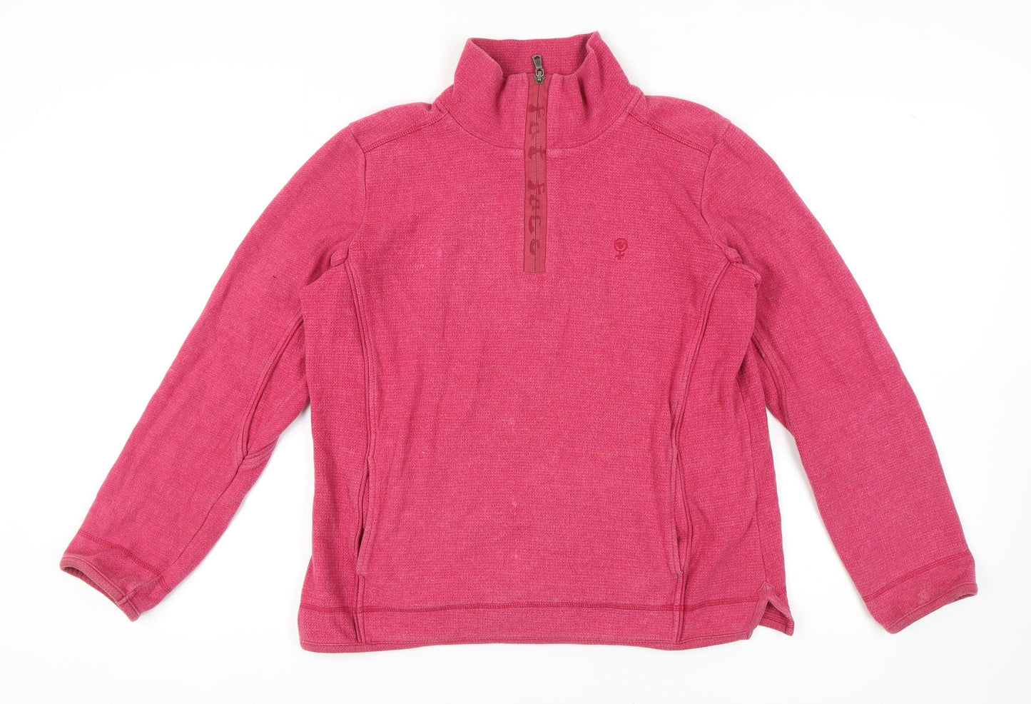 Women's Pink Pullover Sweatshirt, High Neck, Size 14