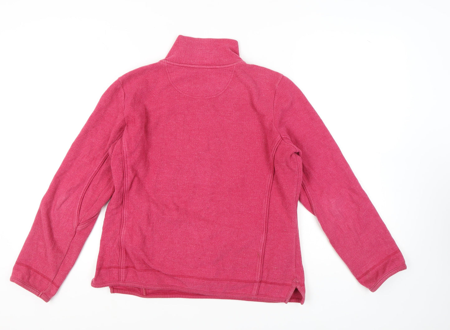 Women's Pink Pullover Sweatshirt, High Neck, Size 14
