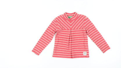 United Colors of Benetton Girls Pink Striped Pullover Jumper 3-4 Years