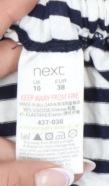 Next Women's Multicoloured Striped Swing Dress Size 10