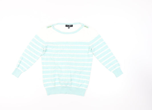 Laura Ashley Women's Striped Jumper, Multicoloured, Size 10