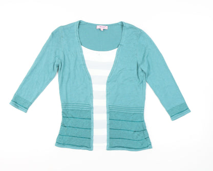 Womens UK Size 10 Marks and Spencer Green Cardigan Jumper