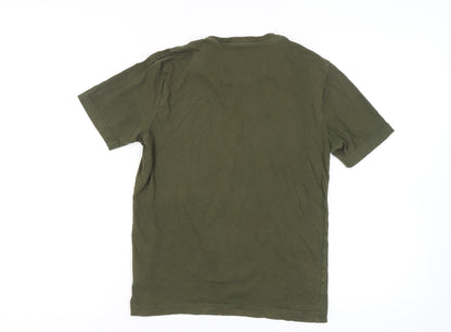 Puma Men's Green T-Shirt S Graphic Print Logo Casual