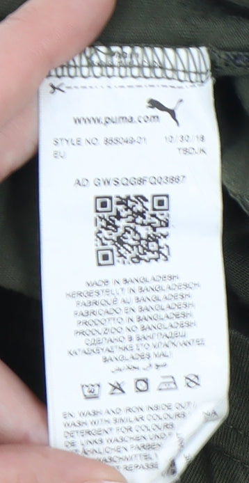 Puma Men's Green T-Shirt S Graphic Print Logo Casual