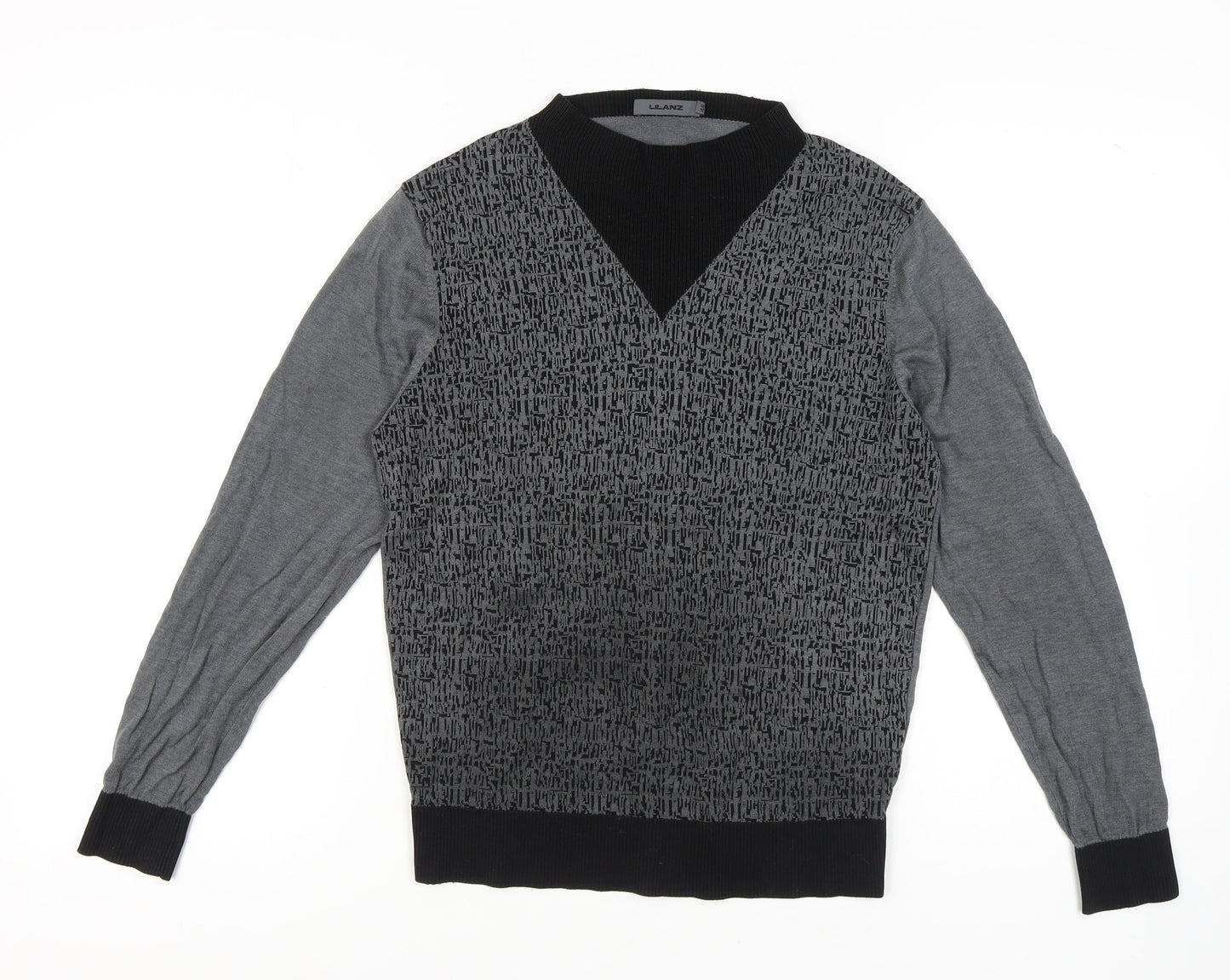 LILANZ Unisex Grey Geometric Pullover Jumper Size 20