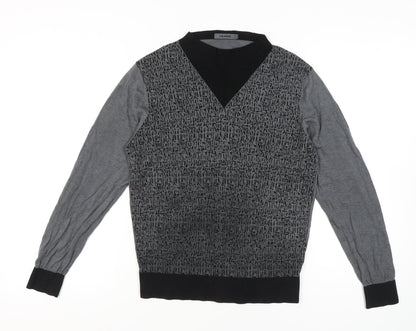 LILANZ Unisex Grey Geometric Pullover Jumper Size 20