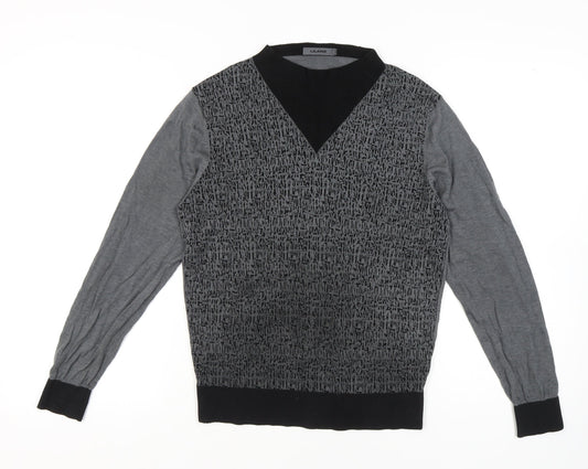 Additional front view of LILANZ unisex grey geometric jumper, size 20