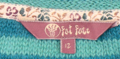 Womens UK Size 12 Fat Face Blue Pullover Jumper