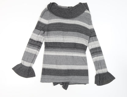 Womens UK Size 16 Roman Grey Cardigan Jumper