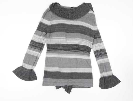 Womens UK Size 16 Roman Grey Cardigan Jumper