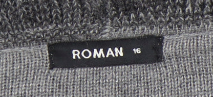 Womens UK Size 16 Roman Grey Cardigan Jumper