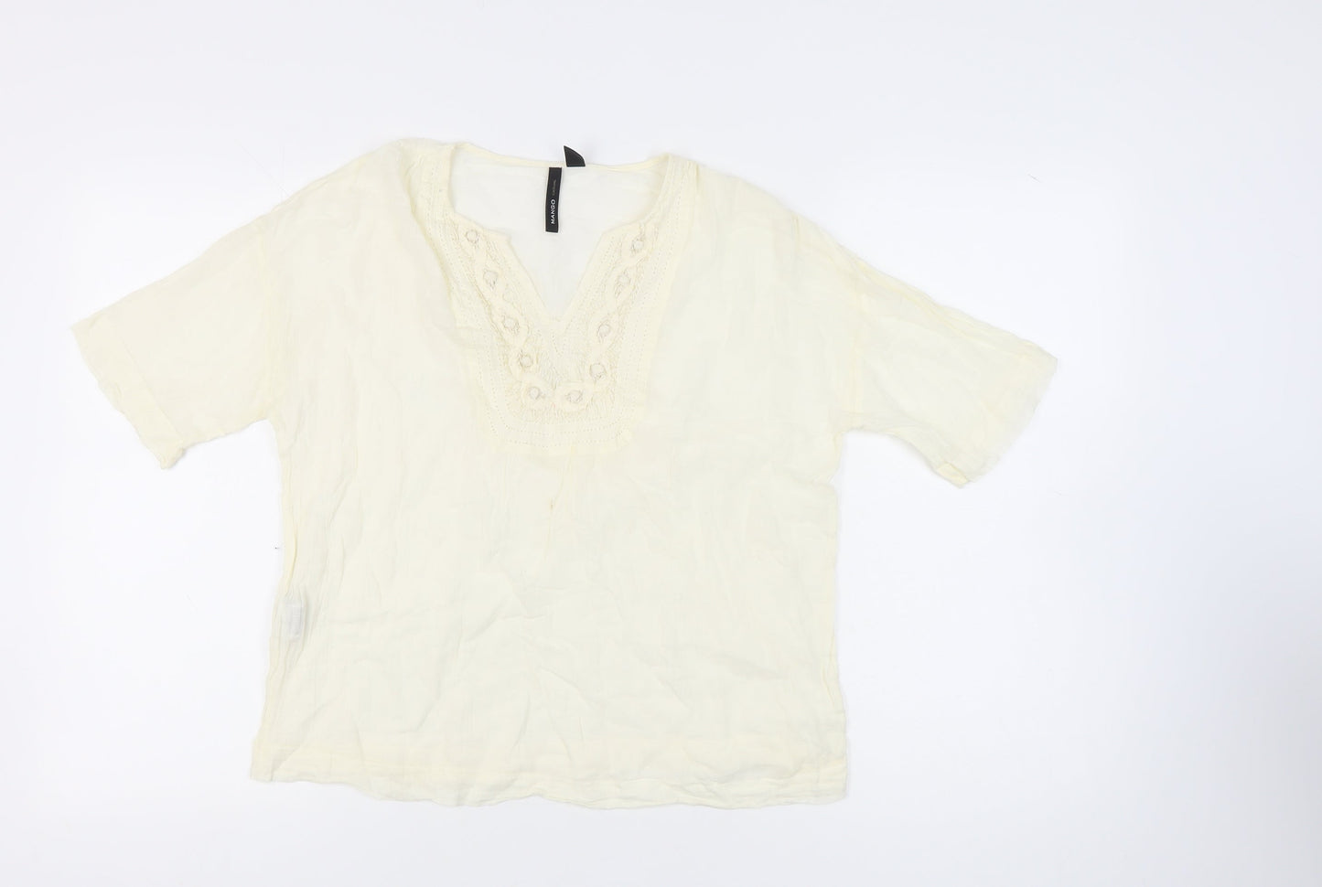 Womens UK Size M Mango Ivory Tunic Blouse