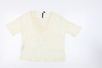 Womens UK Size M Mango Ivory Tunic Blouse