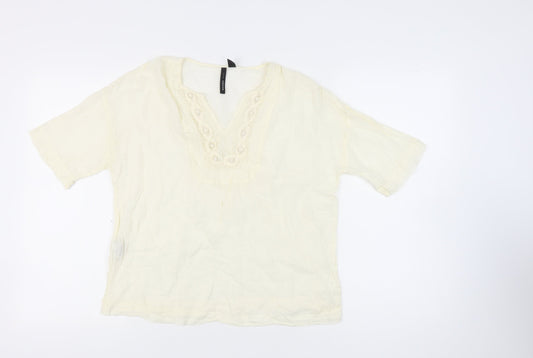 Womens UK Size M Mango Ivory Tunic Blouse