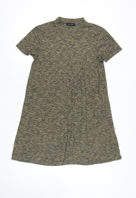 New Look Women's Green T-Shirt Dress Size 10 Casual