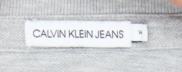 Calvin Klein Boys Grey Polo Shirt, Size 14, Short Sleeve