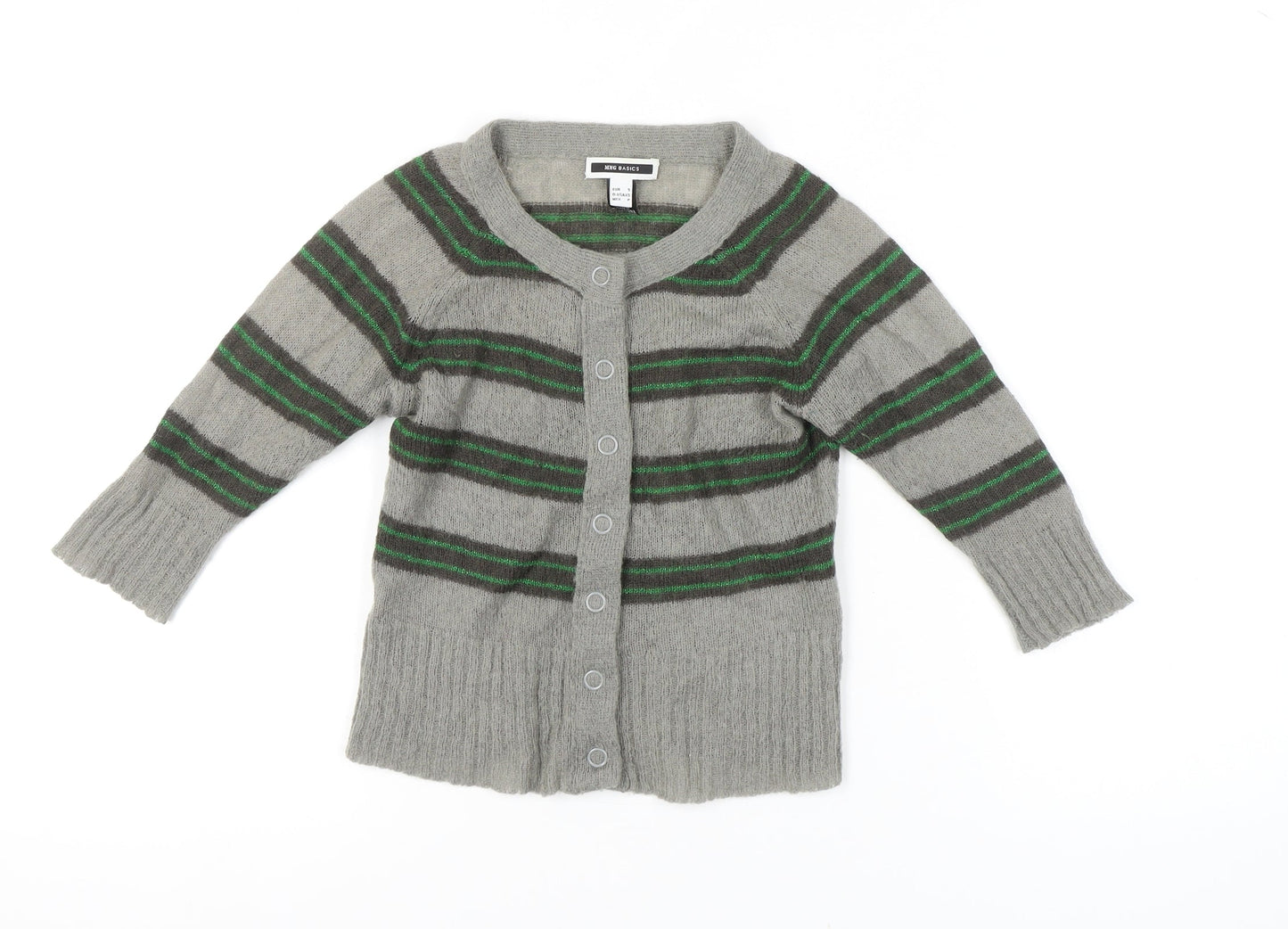 Womens UK Size 10 MNG Basics Grey Cardigan Jumper