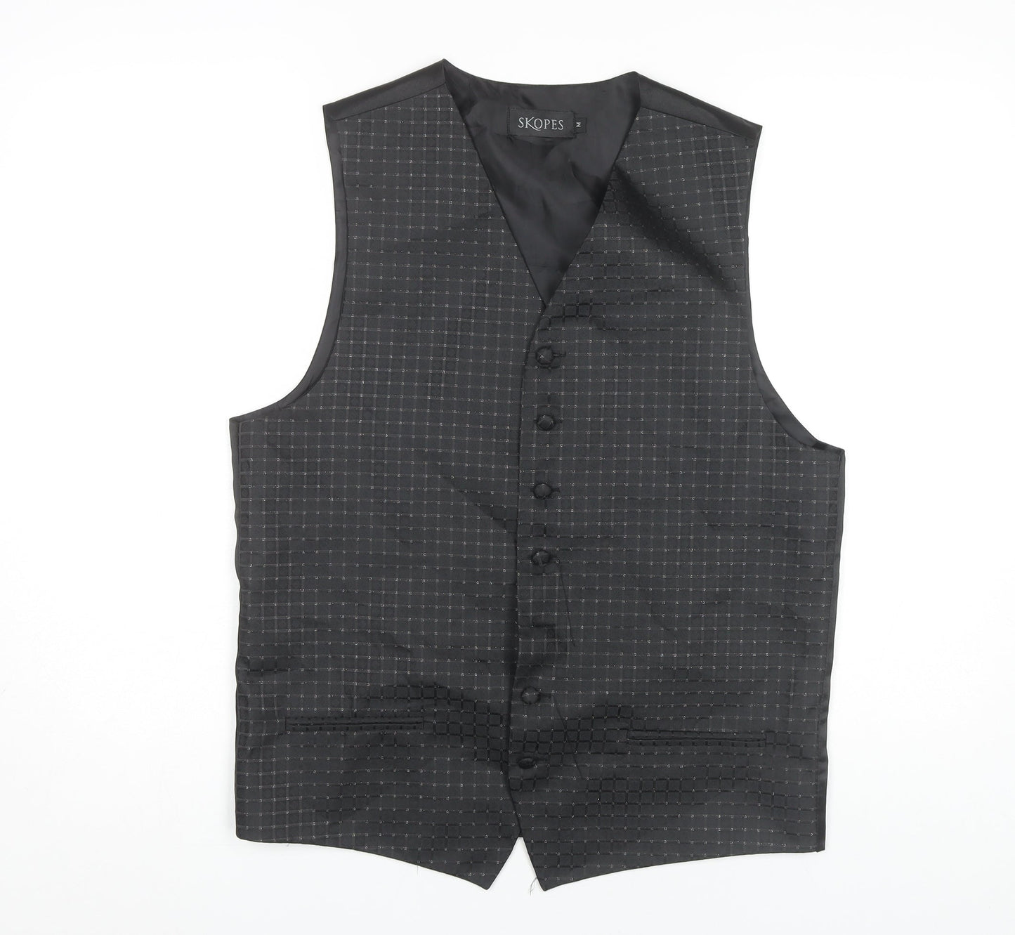 Mens UK Size M Skopes Regular Black Suit Waistcoat