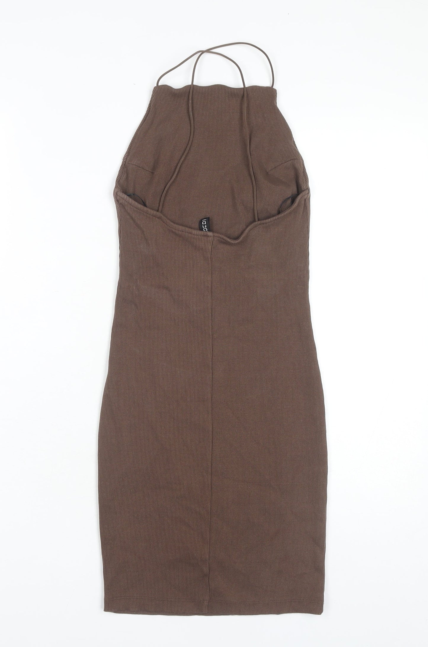 H&M Women's Brown Bodycon Halter Dress - Size S