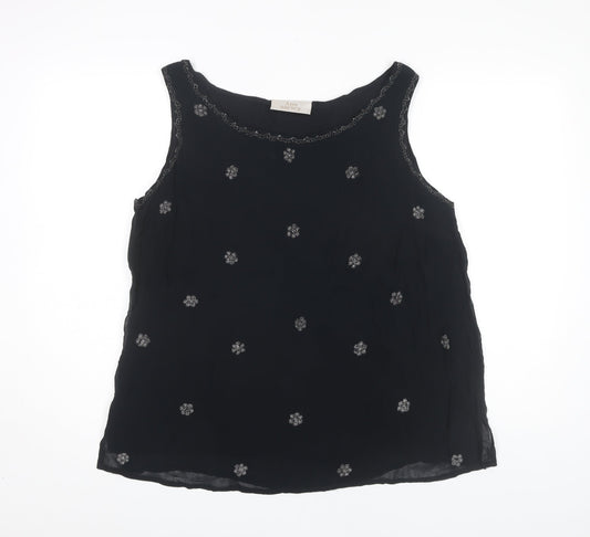 Ann Harvey Women's Black Embroidered Tank Top UK 18