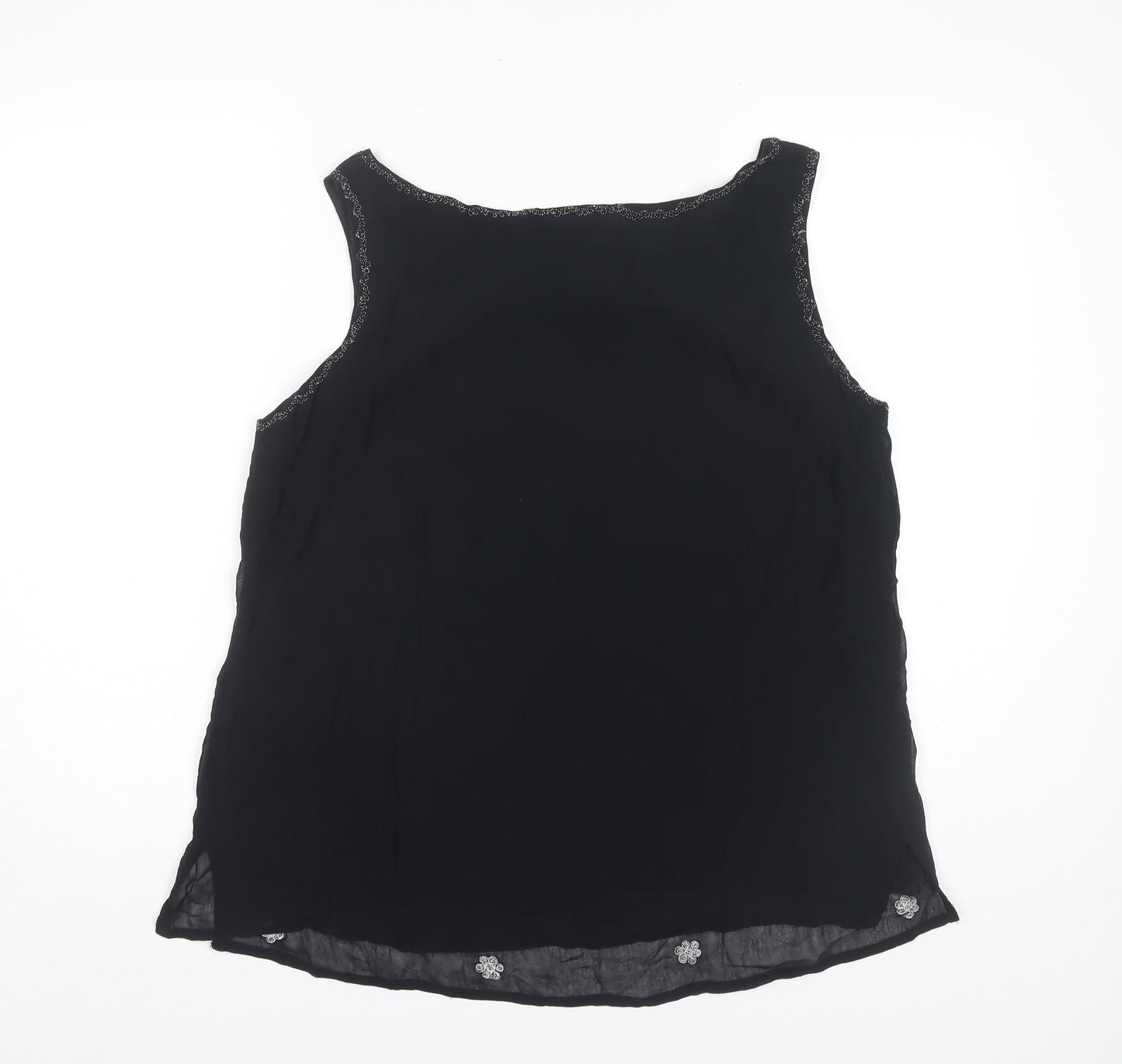 Ann Harvey Women's Black Embroidered Tank Top UK 18