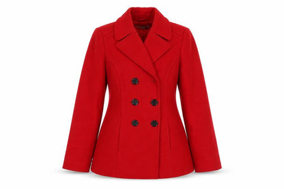 Womens UK Size 10 BHS Red Pea Coat
