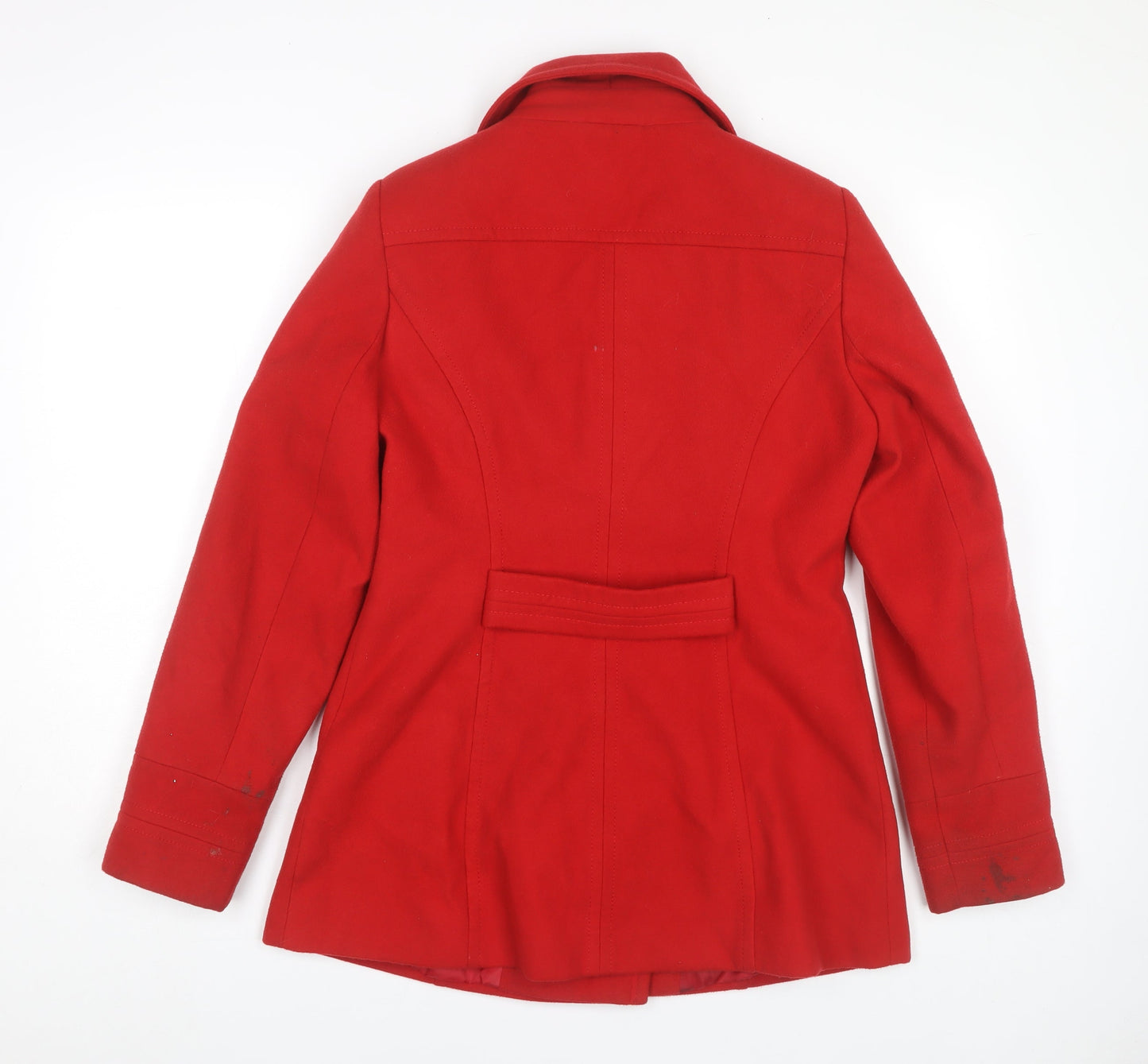 Womens UK Size 10 BHS Red Pea Coat