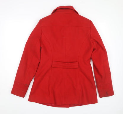 Womens UK Size 10 BHS Red Pea Coat