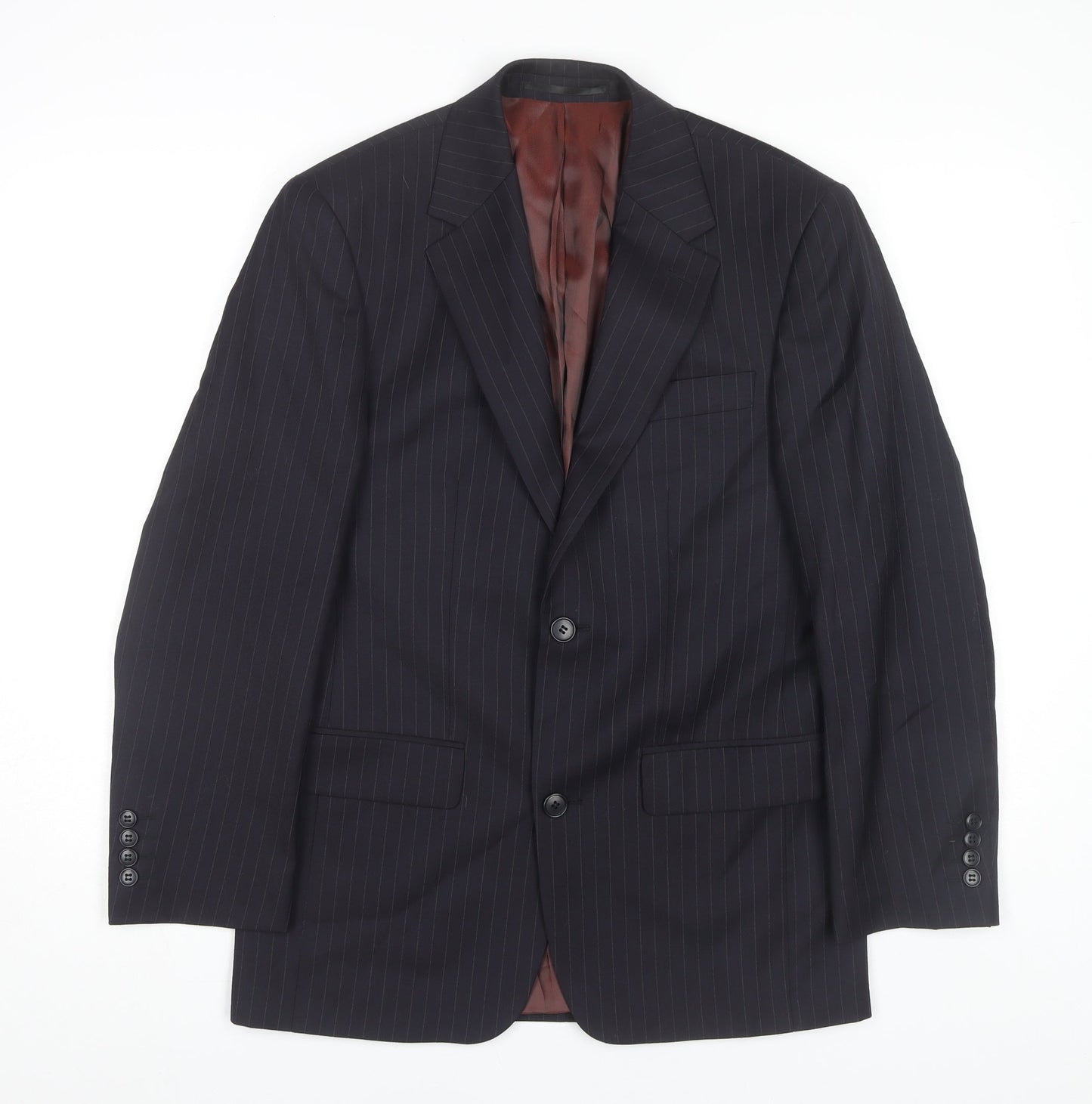 Mens UK Size 36 Charlton Gray Regular Blue Suit Jacket