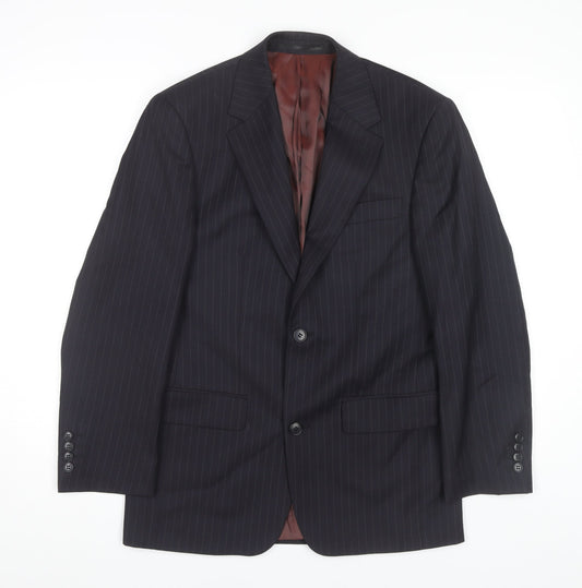 Mens UK Size 36 Charlton Gray Regular Blue Suit Jacket