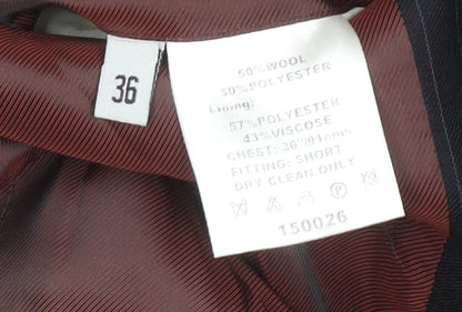 Mens UK Size 36 Charlton Gray Regular Blue Suit Jacket