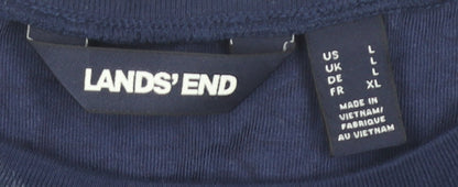 Land's End Blue Women's Dress L Short Sleeve Knit