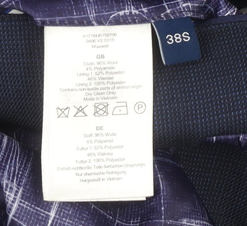 Mens UK Size 38 T.M.Lewin Regular Blue Suit Jacket